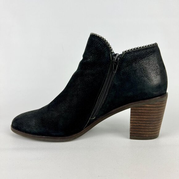 Lucky Brand Womens Pincah 2 Ankle Boots Black Leather Studded Trim size 10M - Picture 7 of 15